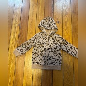 Cat & Jack Tan Leopard Print Kids Hoodie Size 2T